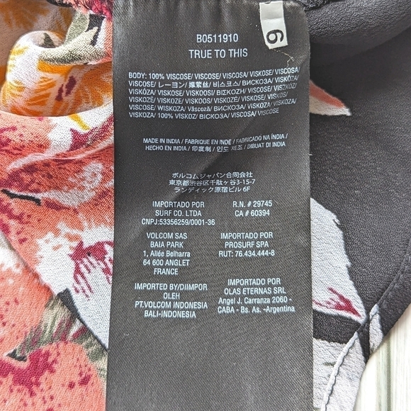 Volcom Good to Be You Cami in Strappy Black and Green Floral Size XS - Picture 11 of 12